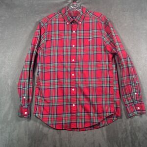 Vineyard Vines Whale Shirt Mens M Red Plaid Long Sleeve Button Down